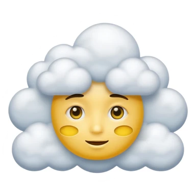 Face in clouds yellow circle and black eyes and remove a mouth and move in a cloud remove a mouth on face sticker