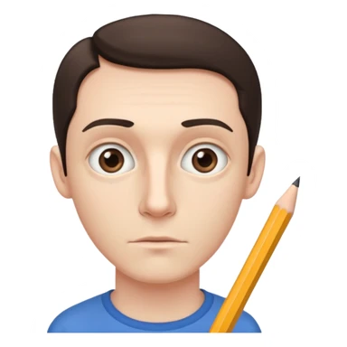 pencil next to a thin man sticker