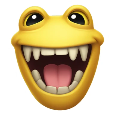 Grinning yellow creature with open mouth sticker