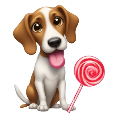 A dog eating lolipop sticker