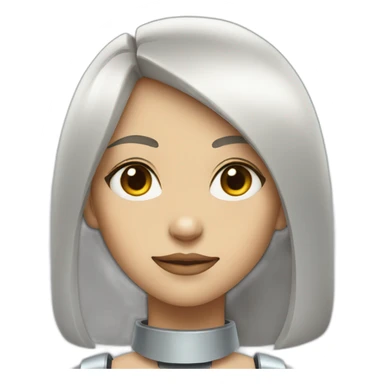 robot girl face only sticker