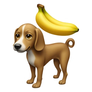 dog with banana on head sticker