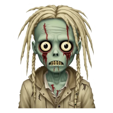 zombie boy with dreads over his eyes sticker