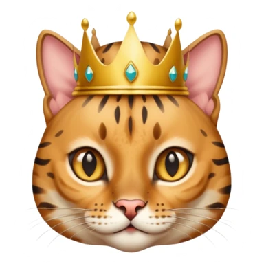 bengal cat with crown sticker