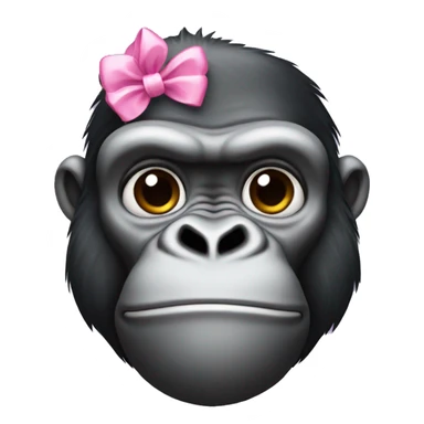 Gorilla with pink bow on head sticker