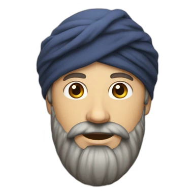 white man wearing big turban dark brown beard sticker