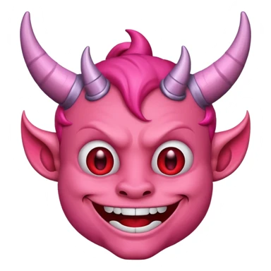 Devil emoji but pink sticker