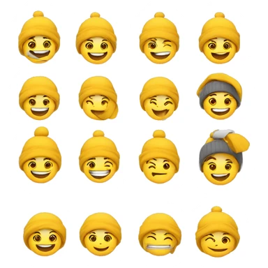 Chico , piel blanca , gorro de lana amarillo , sonriendo y saludando  sticker