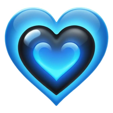 Black heart with blue flars sticker