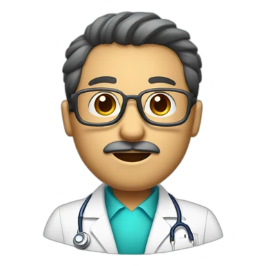 Hombre médico muy delgado con gafas transparentes y pelo canoso con un estetoscopio en el cuello sticker