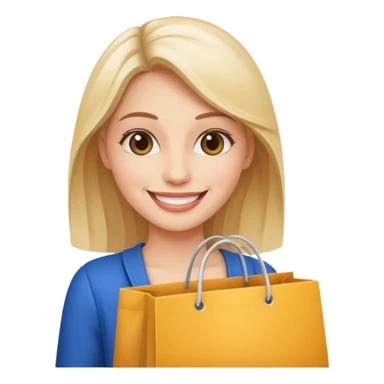 A beautiful, fair-skinned woman is holding a shopping bag. sticker