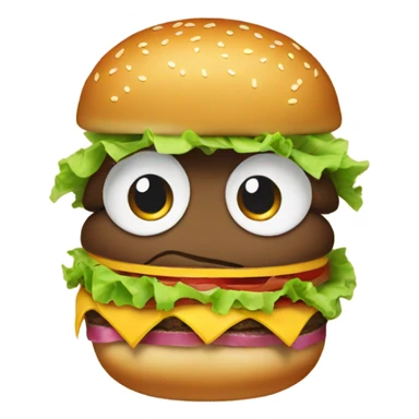 Pregnant female hamburger with eyes  sticker