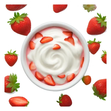 bowl of yogurt with strawberries  sticker