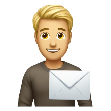 Man showing E-Mail sticker