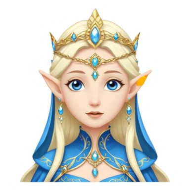 Hyper realistic celestial elf mage queen fairy pale skin blue eyes sticker