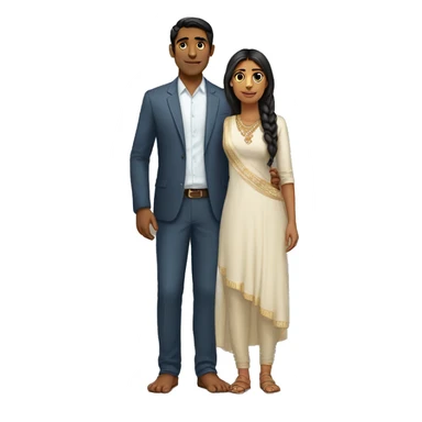 Indian couple tall guy short girl sticker