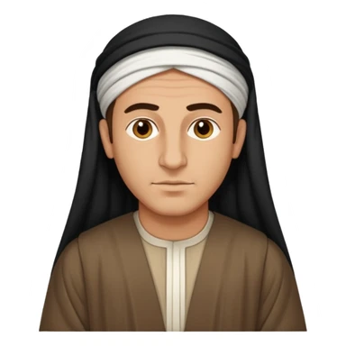 Portrait of a male Iraqi civilian with a neutral expression 1980 sticker