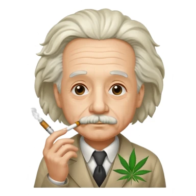 Albert einstein smoking weed add canabis leaf sticker
