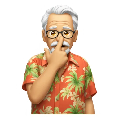 old man in hawaiian shirt blowing a kiss sticker