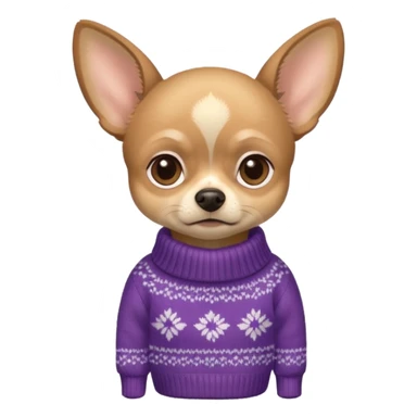 All Tan deer-head chihuahua sitting wearing a sweater sticker