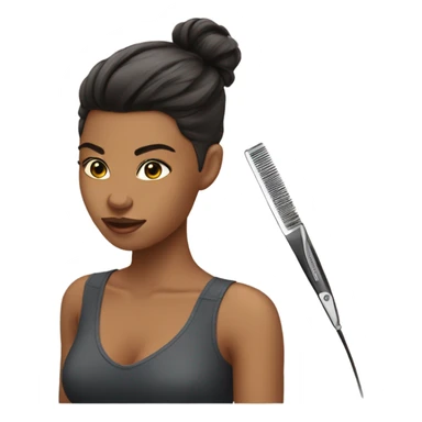 hot girl giving a haircut sticker