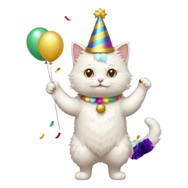 a full-body white cat new year  sticker