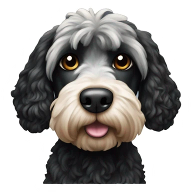 Black cockerpoo standing sticker