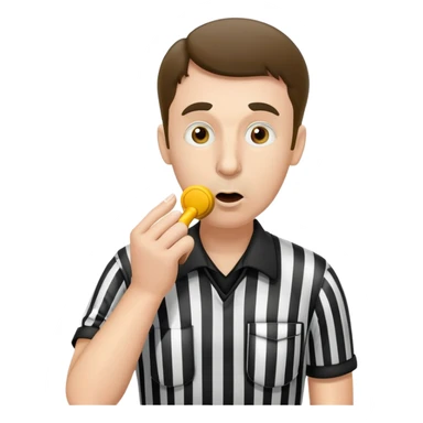 referee blowing whistle sticker
