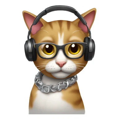 dancing cat cool DJ sticker