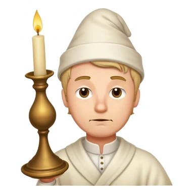 Sleepy guy with nightcap and candlestick  sticker