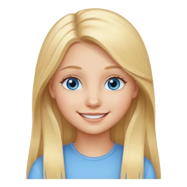 A young girl with long blonde hair and light blue eyes sticker