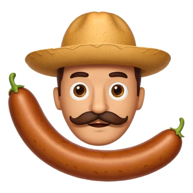 Mexican sausage with mustache sticker