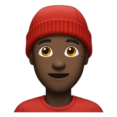 black man in red beanie hat sticker