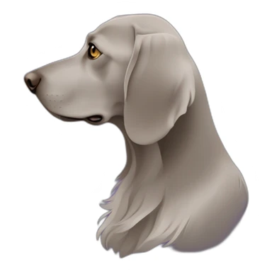 longhair weimaraner profile silhouet sticker