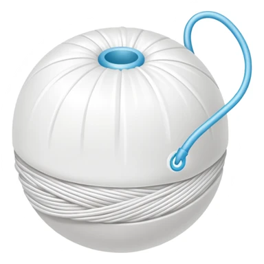 Ball of white thread dental floss sticker
