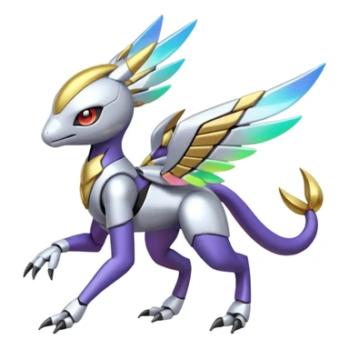 Colorful Shiny Meloetta-Latias-Rokusho-Metabee-Medabee-Medabot-Peppercat-Wargreymon-Protogen-Pokémon-Digimon-Fakémon-fusion-hybrid-creature sticker