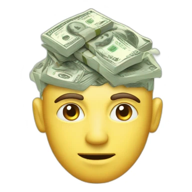 man thinking, brain, money sticker