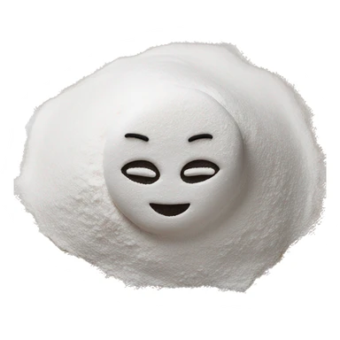 Emoji over a pile of flour sticker