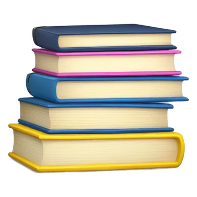 Pink yellow blue book stack sticker