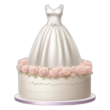 wedding dress and big cake sticker