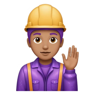 industrial worker wearing purple glittery clothes sticker