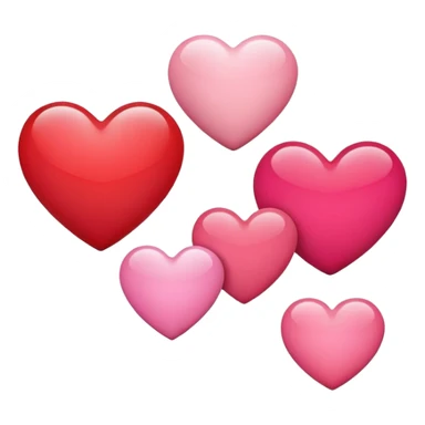 Emoji red and pink hearts sticker