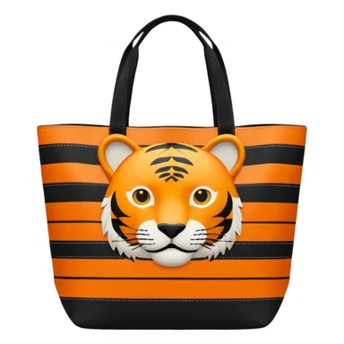 Tiger patterned tote bag sticker