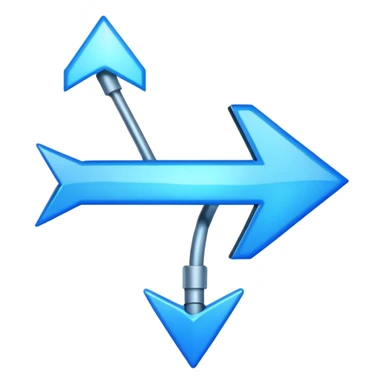 blue glowing arrow with one head bold body sticker