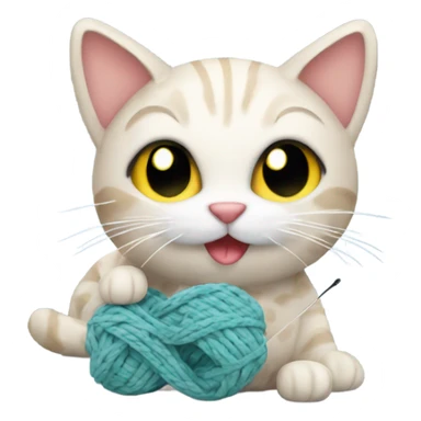Cat that is crocheting sticker