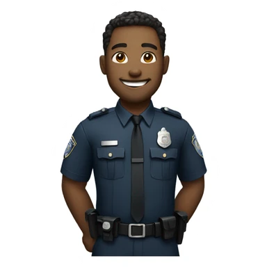 A police man, white skin, happy sticker