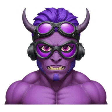 Diablo morado con gogles sticker