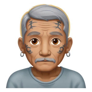 old man with lot of tattoos sticker
