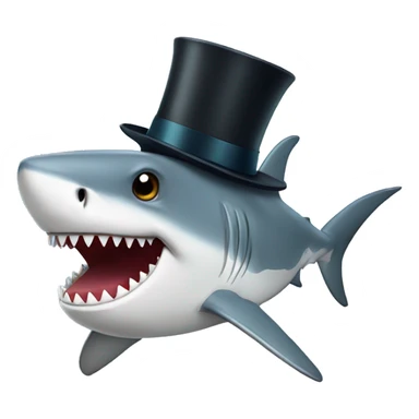 shark with top hat sticker