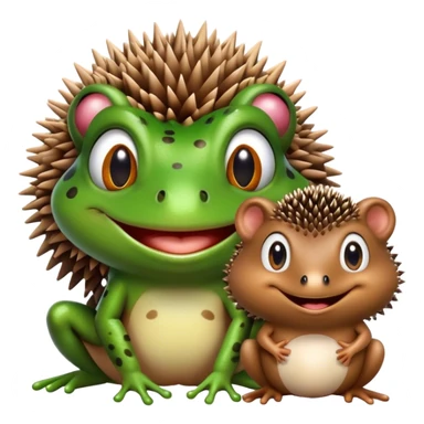 Frog and hedgehog friends sticker